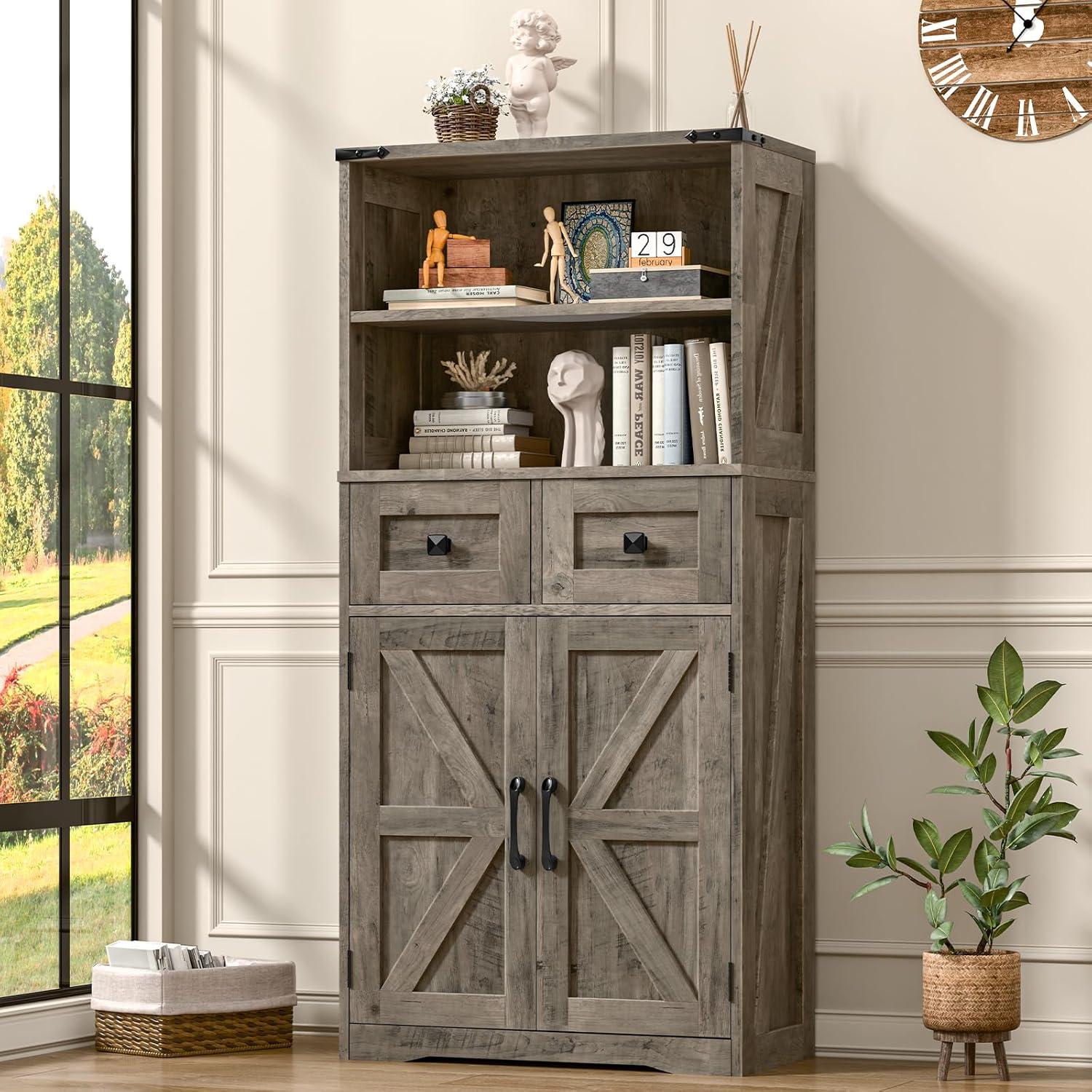 August Grove® Farmhouse Storage Cabinet For Bathroom, Kitchen, Living Room