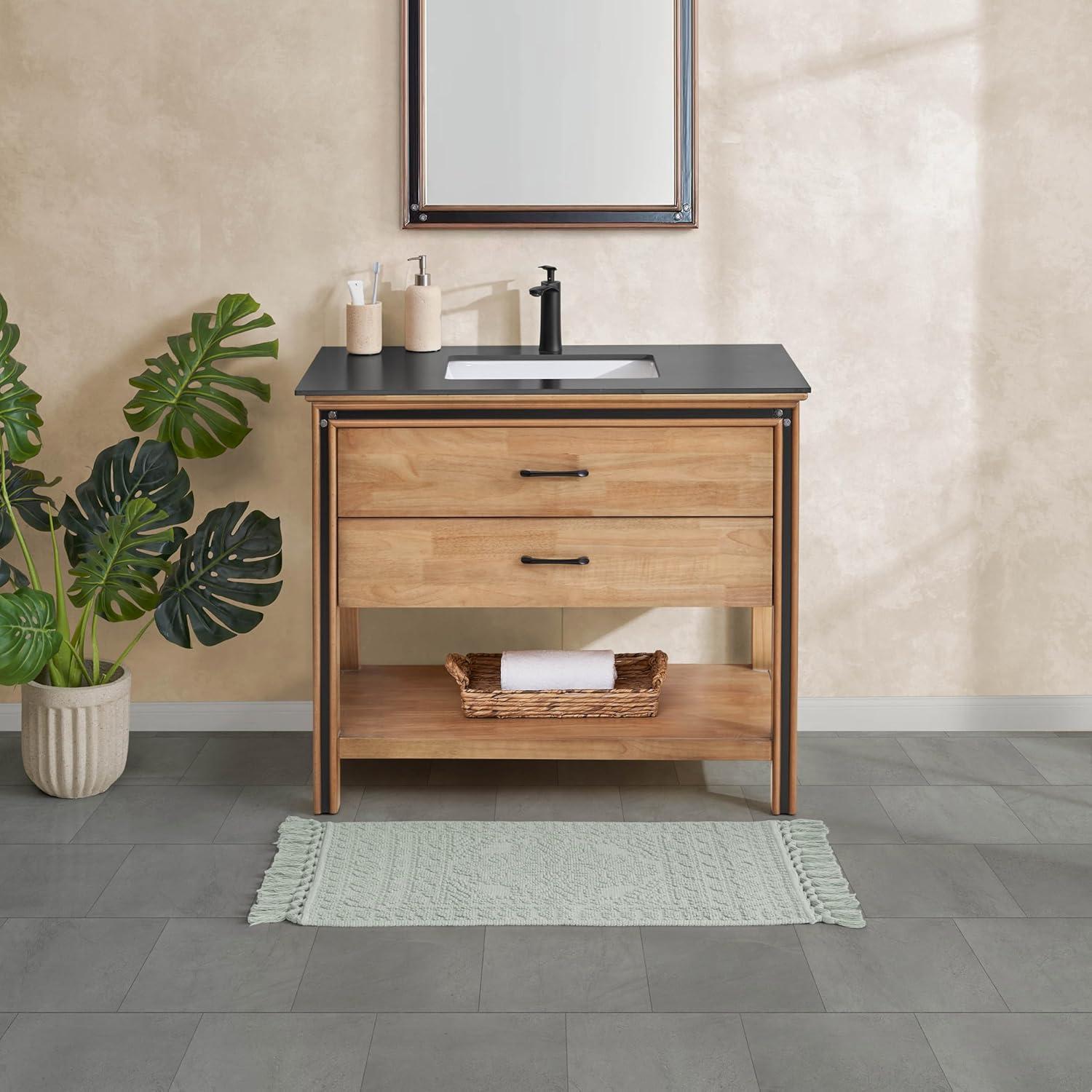 French Connection Nellore Bathroom Rugs, Woven and Beaded Bathroom Mats, Durable Bath Rugs, Thick Bath Mats for Bathroom and Shower Rugs, 20" x 38", Light Blue