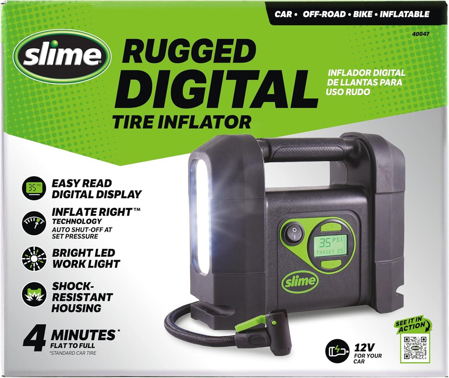 Rugged Digital 12V Tire Inflator with LED Light