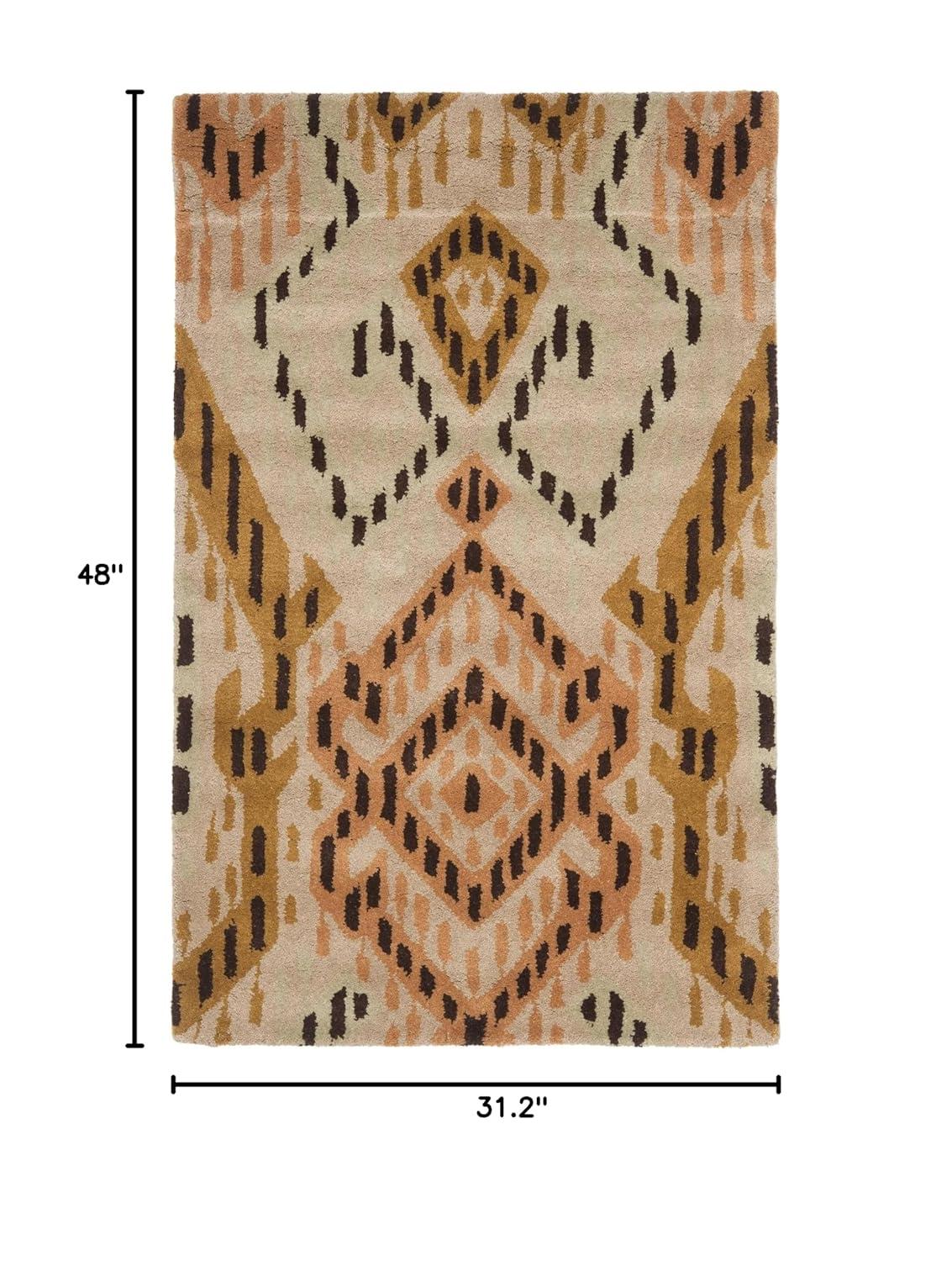 Wyndham WYD373 Hand Tufted Indoor Accent Rug - Brown/Ivory - 2'6"x4' - Safavieh