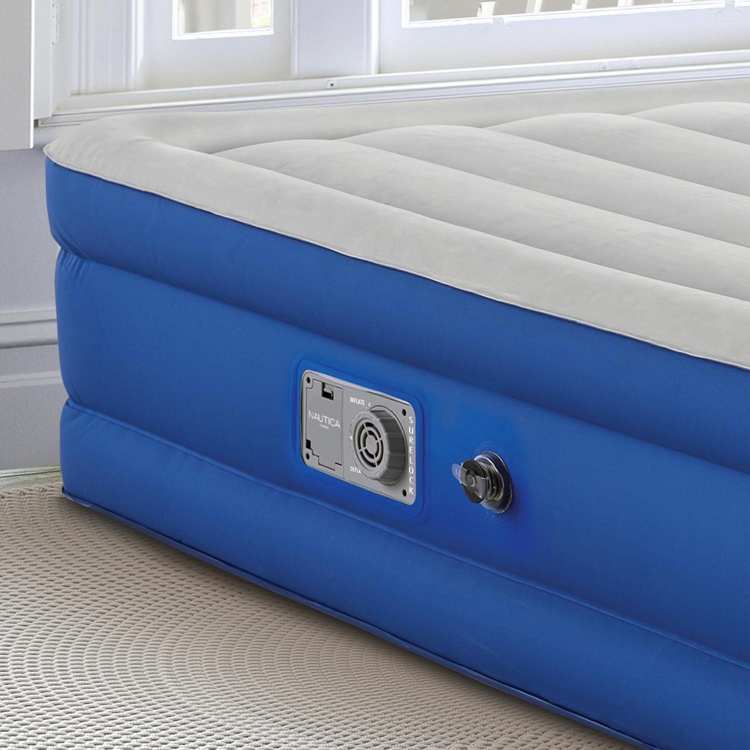 Nautica Nautica PlushAire Inflatable Air Mattress with Anti-leak Built-in Pump and Puncture Resistant Vinyl