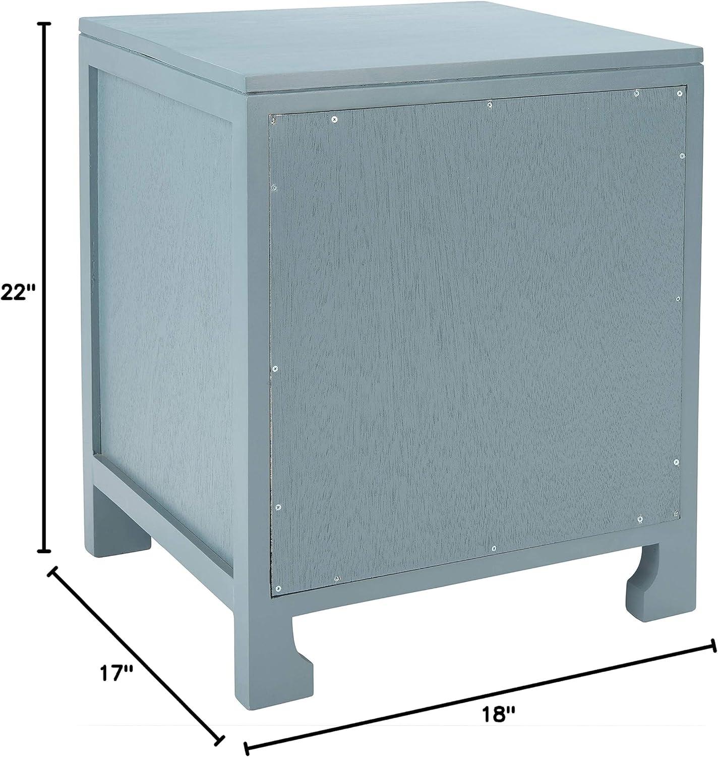 Dave 1 Drawer 1 Door Nightstand - Blue Grey/Natural - Safavieh.