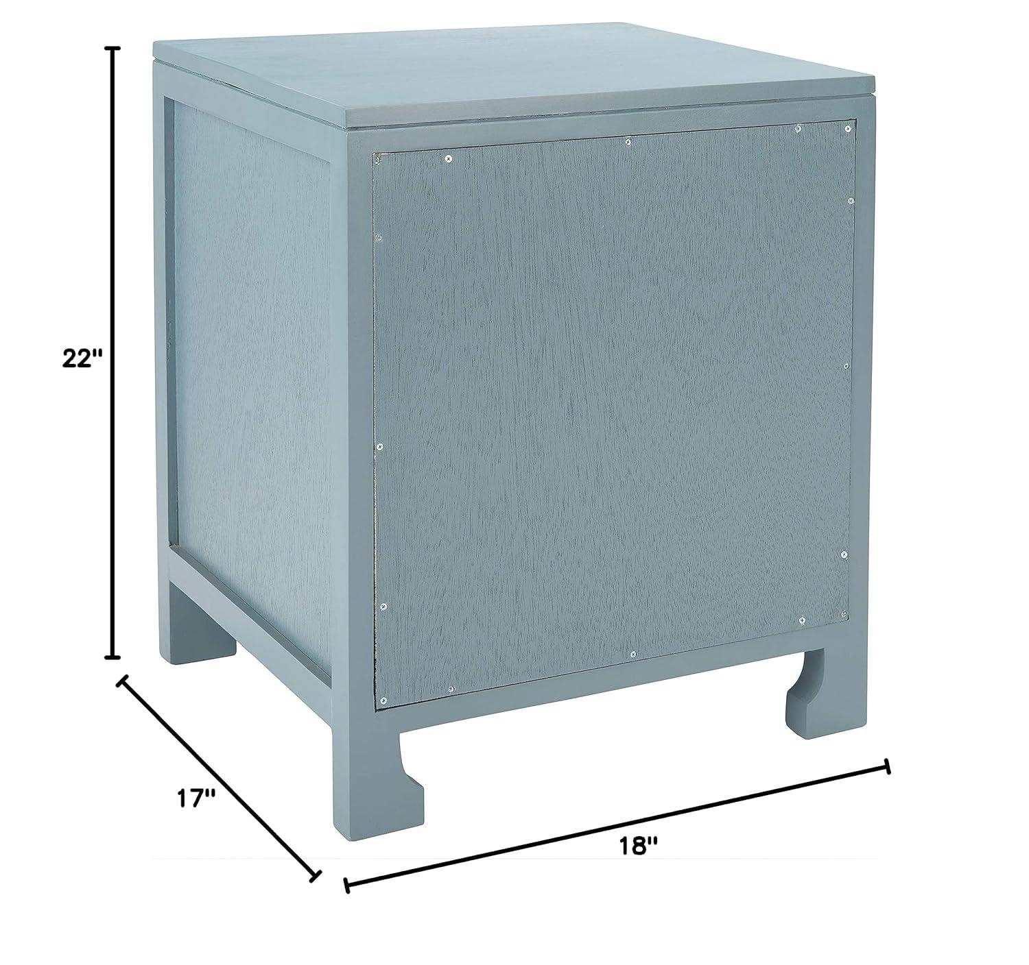 Dave 1 Drawer 1 Door Nightstand - Blue Grey/Natural - Safavieh.