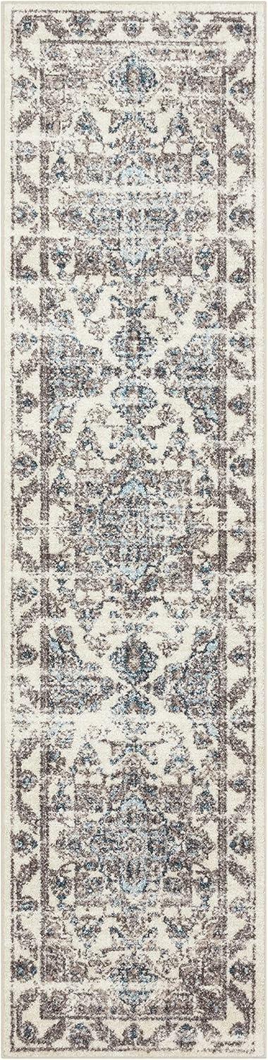 Maples Rugs Distressed Tapestry Traditional Neutral Indoor Hallway Runner Rug, Beige, 2'6" x 10'