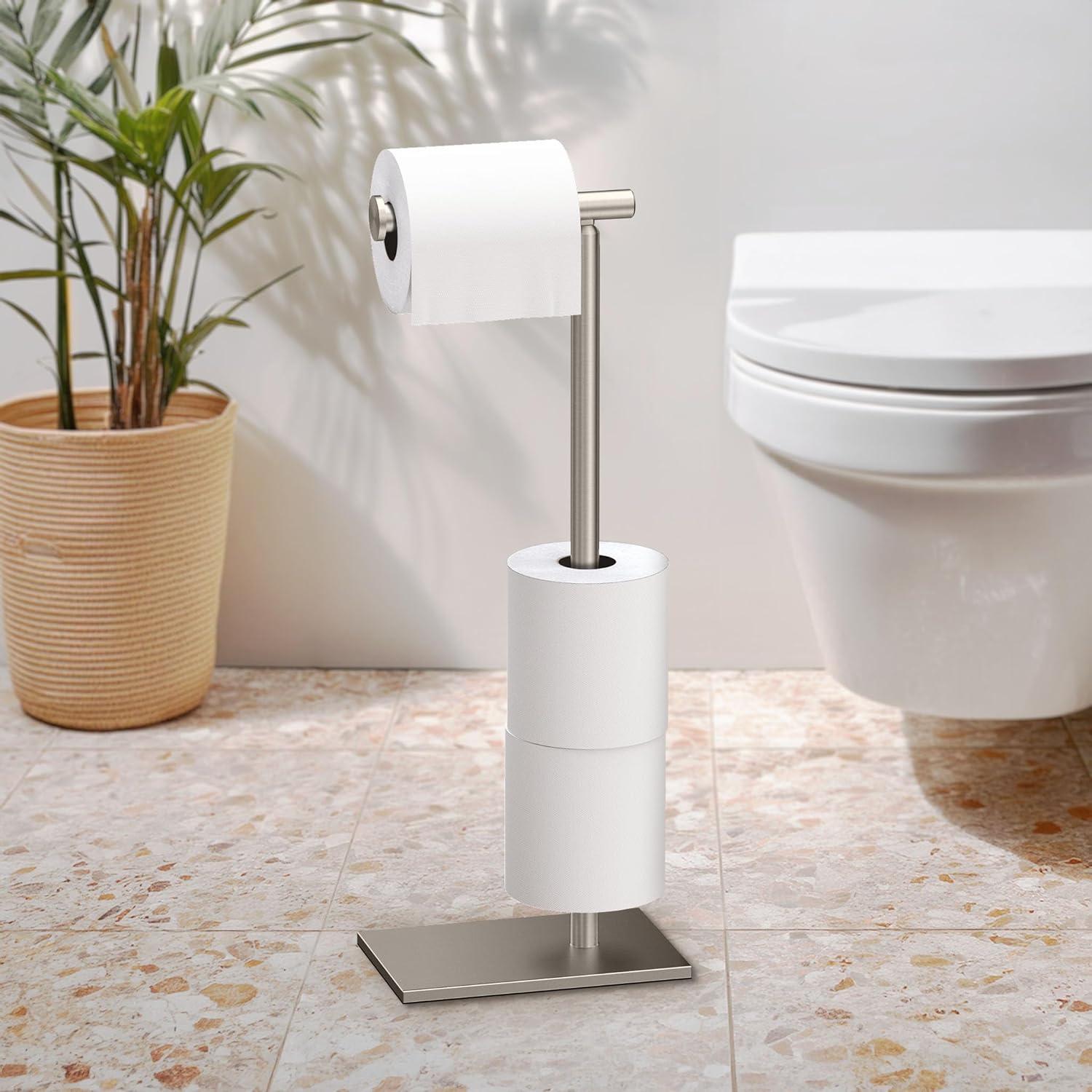 Freestanding Toilet Paper Holder with Storage