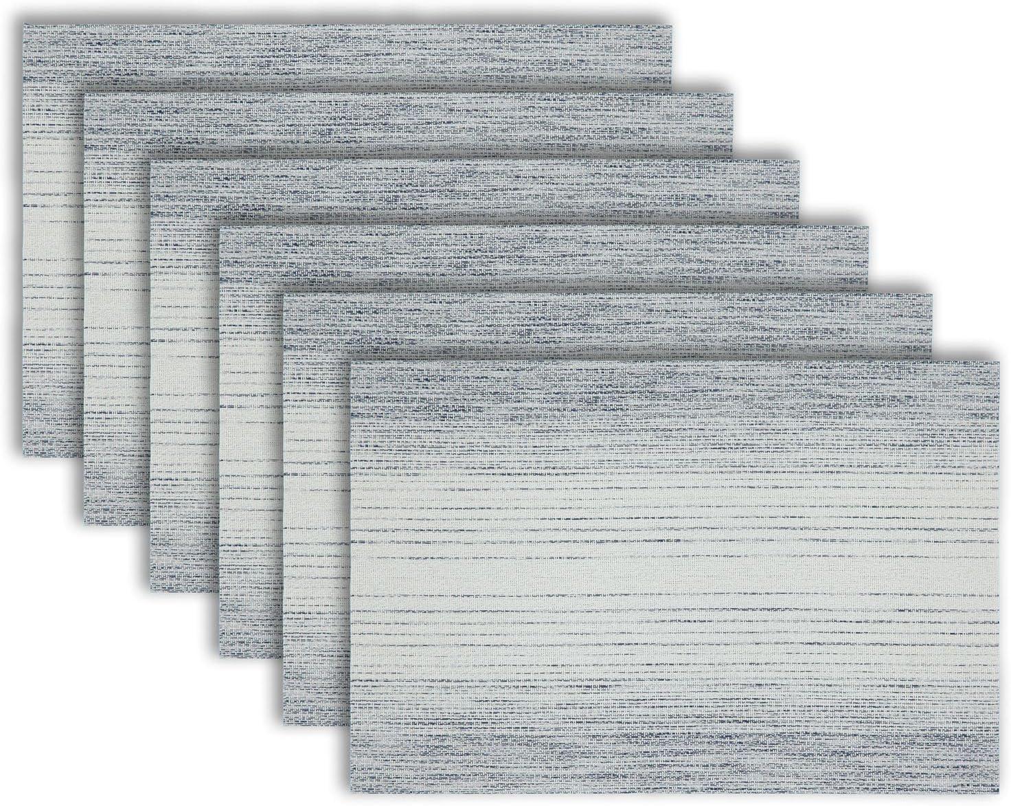 Dainty Home Ombre Woven Vinyl Reversible Rectangular Placemat Set Of 6