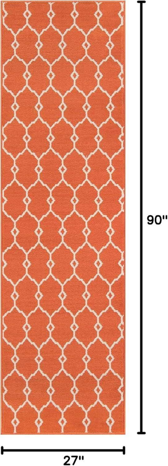 Momeni Contemporary Runner Area Rug, Orange, 2'3" X 7'6" Runner