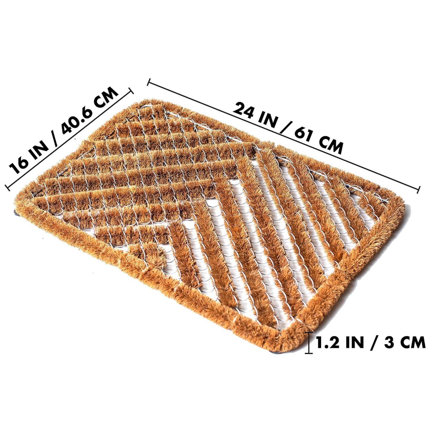 Ninamar Natural Coir Herringbone Door Mat - 24 x 16 inch