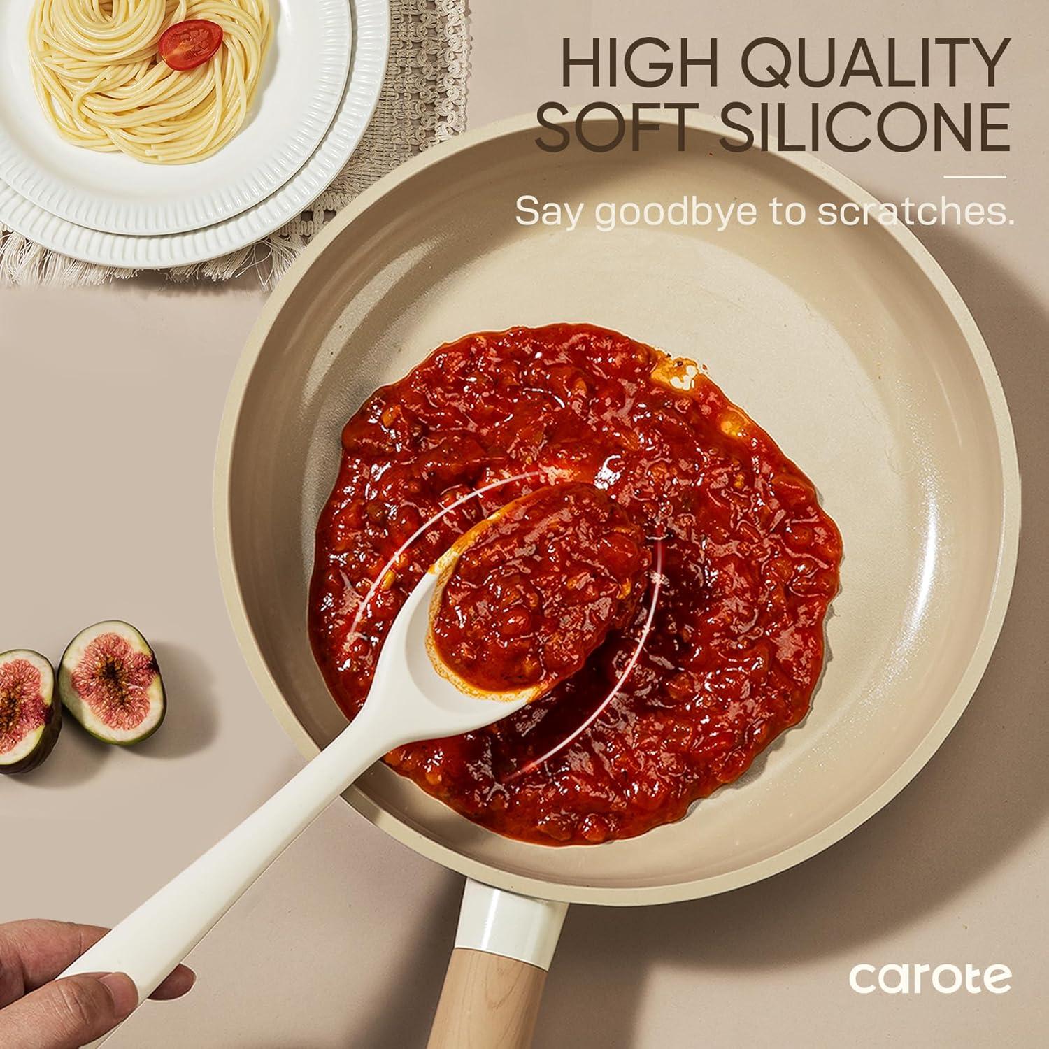 Carote 17-Piece Silicone and Wood Cooking Utensil Set, Heat-Resistant, Safe for Nonstick Cookware