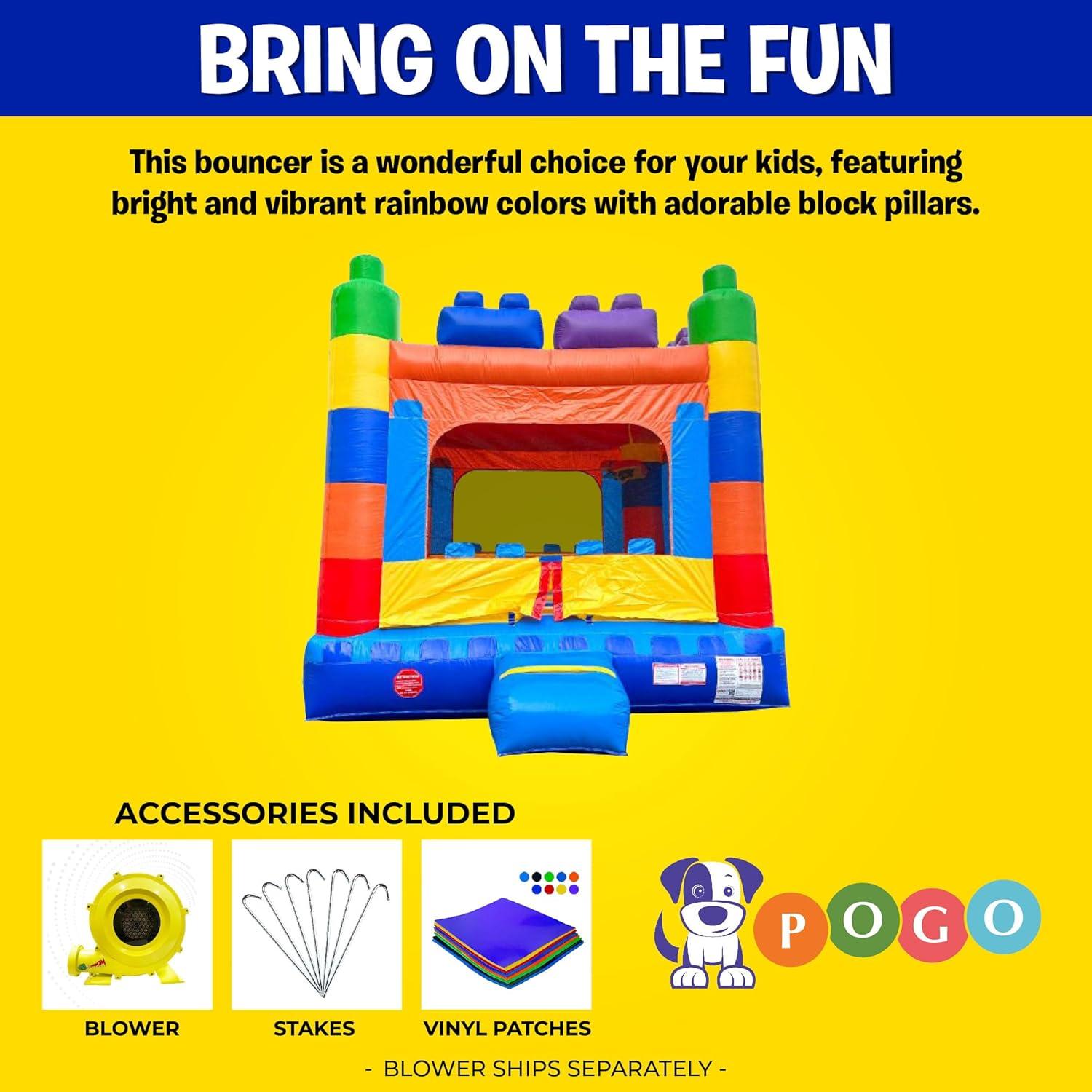 Pogo Bounce House Crossover Kids Inflatable Bounce House with Blower