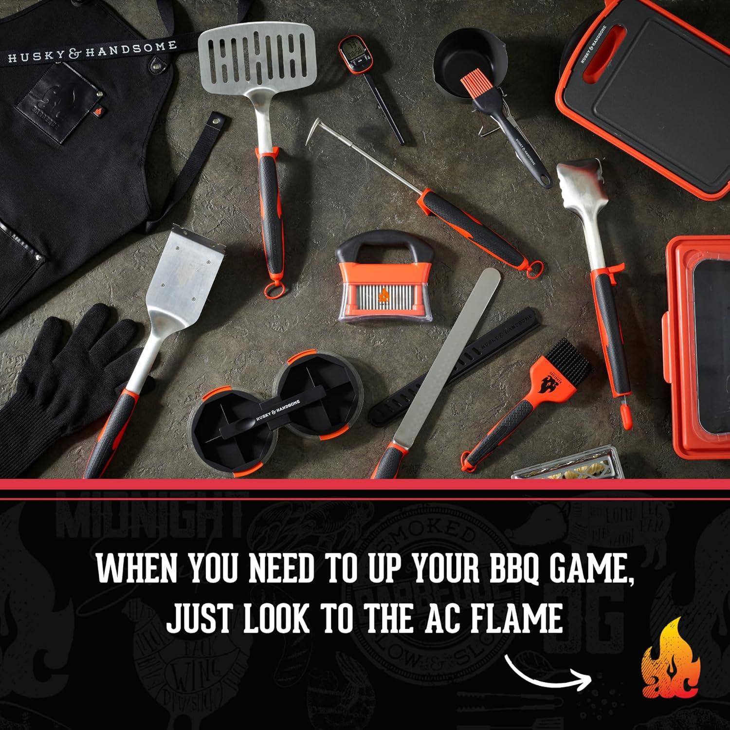 AC BBQ Oversized Locking Tongs, Stainless Steel, Silver