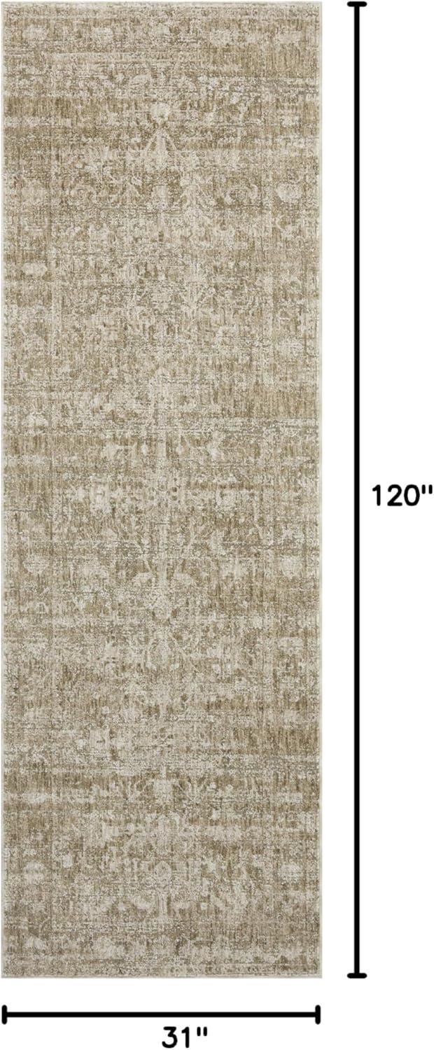 Honora Rug by Amber Lewis x Loloi - Khaki and Beige / 2'7" x 10' Runner