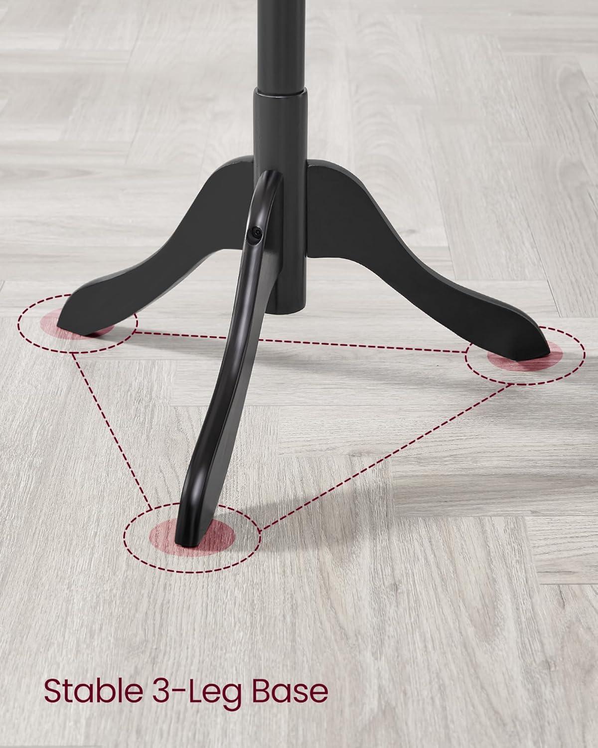 Coat Rack Free Standing, Coat Stand, Hall Coat Tree with 8 Hooks, Black