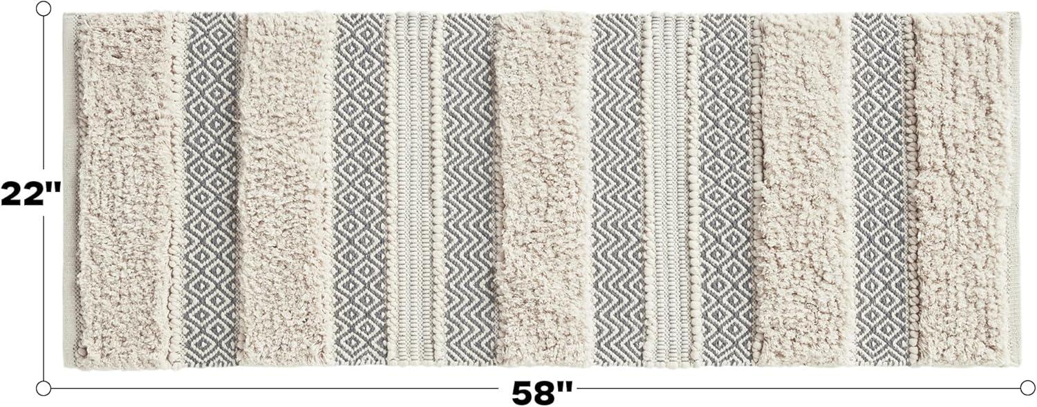 Asher Cotton Blend Bath Rug with Non-Slip Backing