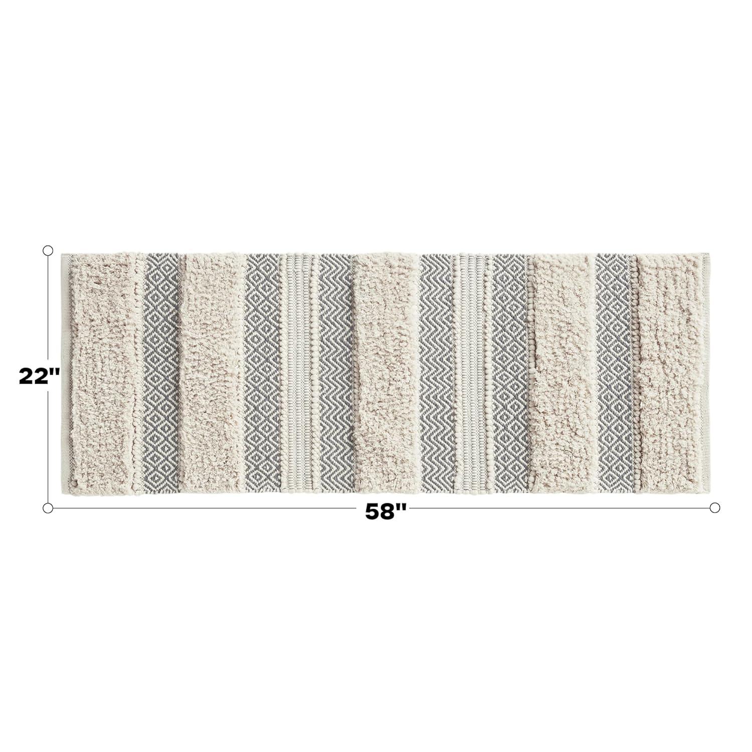 INK+IVY Asher Cotton Blend Bath Rug with Non-Slip Backing