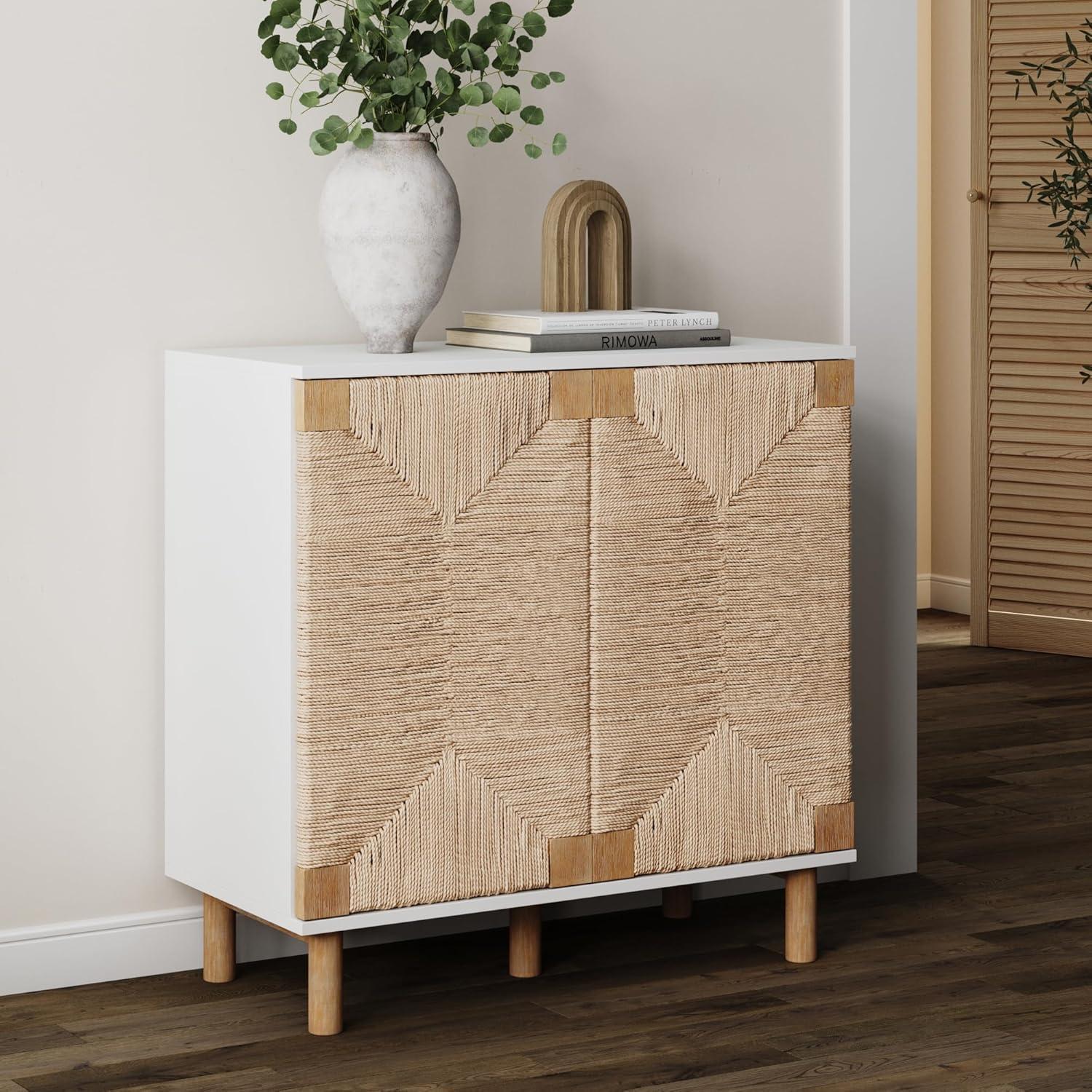 Shellie 31.4'' Tall Solid Wood 2 - Door Accent Cabinet