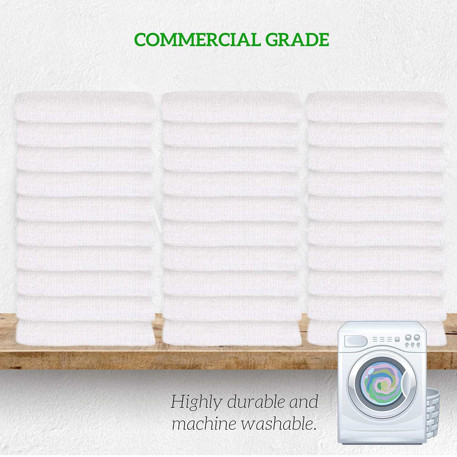 GREEN LIFESTYLE Terry Towels, White Rags, Bar Towels 100% Cotton Absorbent and Durable, Multipurpose Cleaning Rags, Cotton Cleaning Rags, Kitchen Rags, Reusable Shop Rags (14”x17”, Pack of 60)