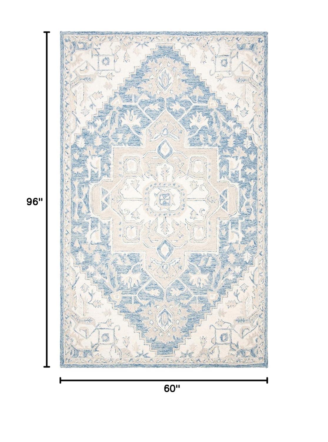 Micro-Loop MLP503 Hand Tufted Area Rug - Blue/Ivory - 5'x8' - Safavieh.