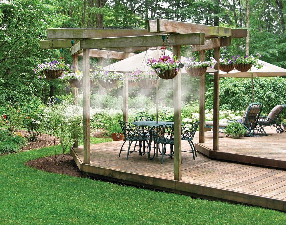Orbit 12 ft. Outdoor PVC Mist Cooling System with 6 Mist Nozzles for Ultimate Cooling, Stage 1