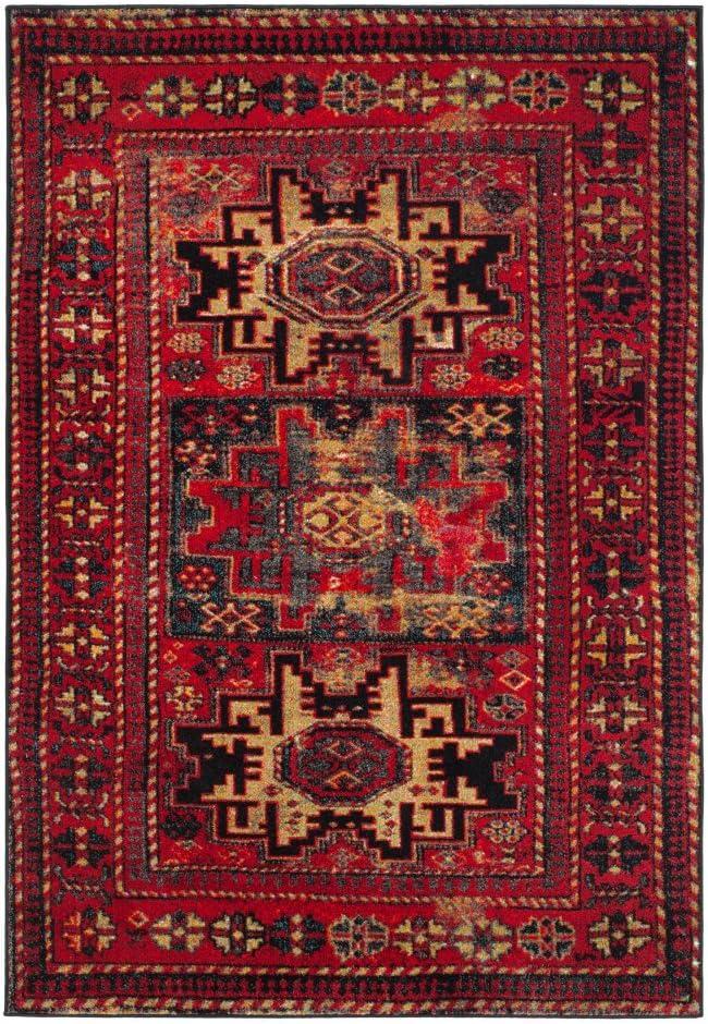 Vintage Hamadan VTH213 Power Loomed Indoor Area Rug - Red/Multi - 6'7"x6'7" - Safavieh.