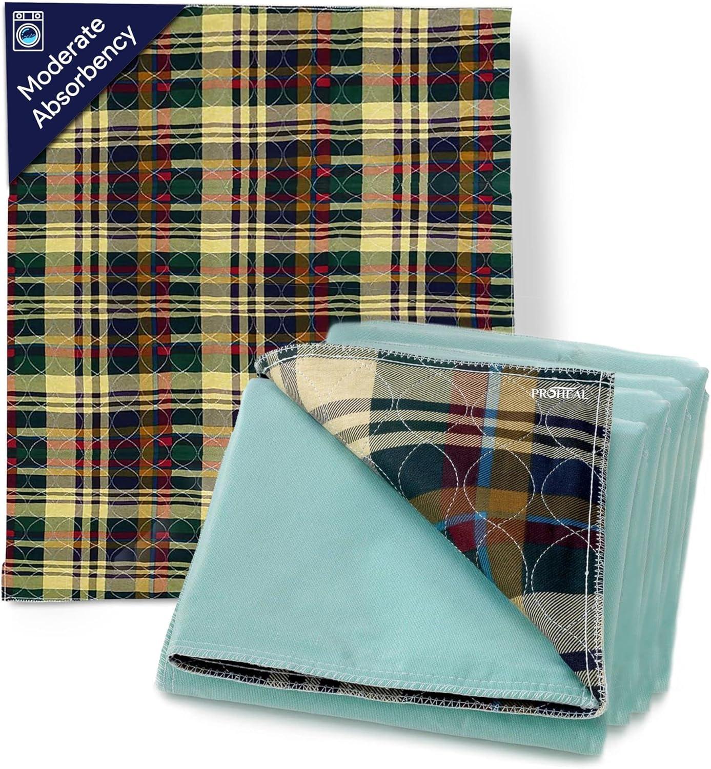 MaxProtect Highland Plaid Reusable Pee Pads for Dogs, Training Underpads - 3 Pack, 18" x 24"