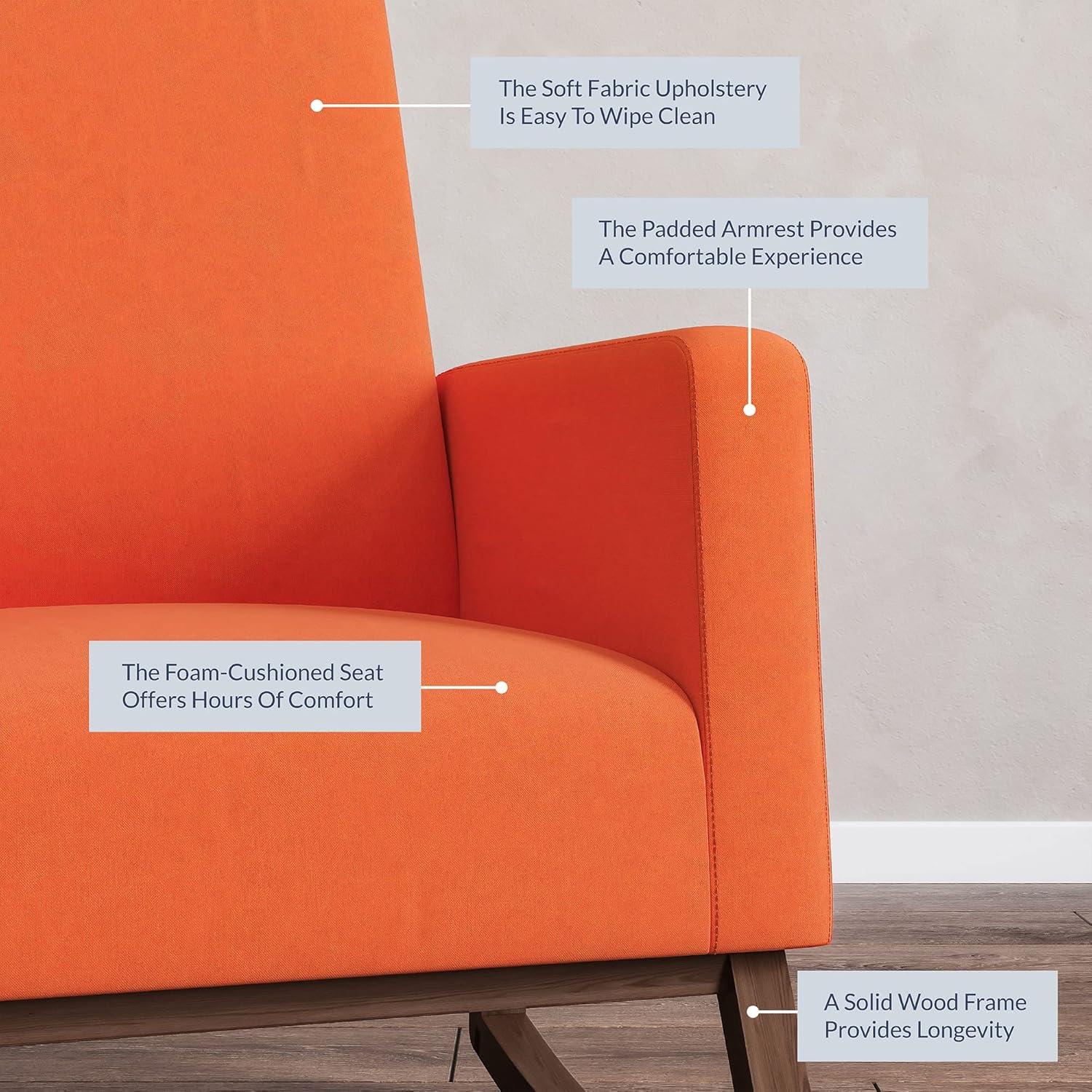 BELLEZE Accent Rocking Lounge Chair Nursery Glider - Felix (Caramel)