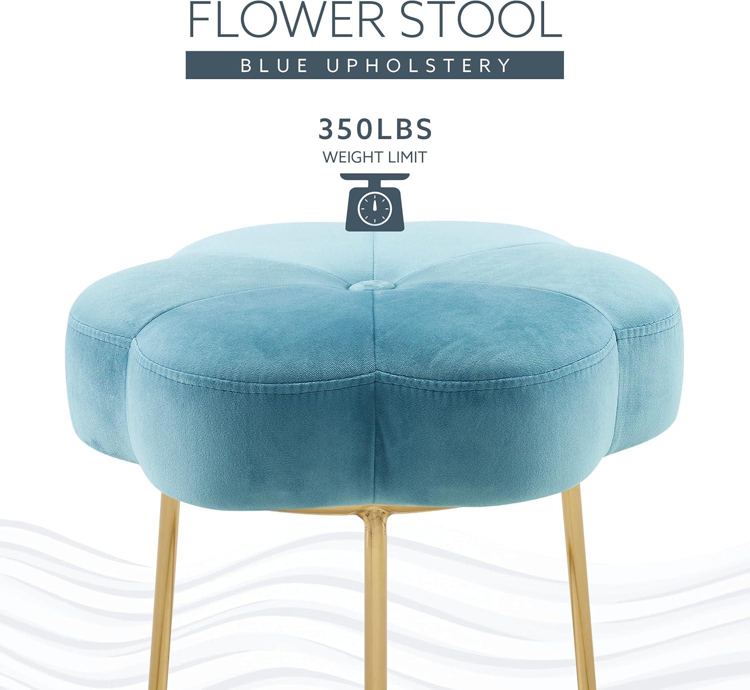 Ciara Flower Cushioned Vanity Stool
