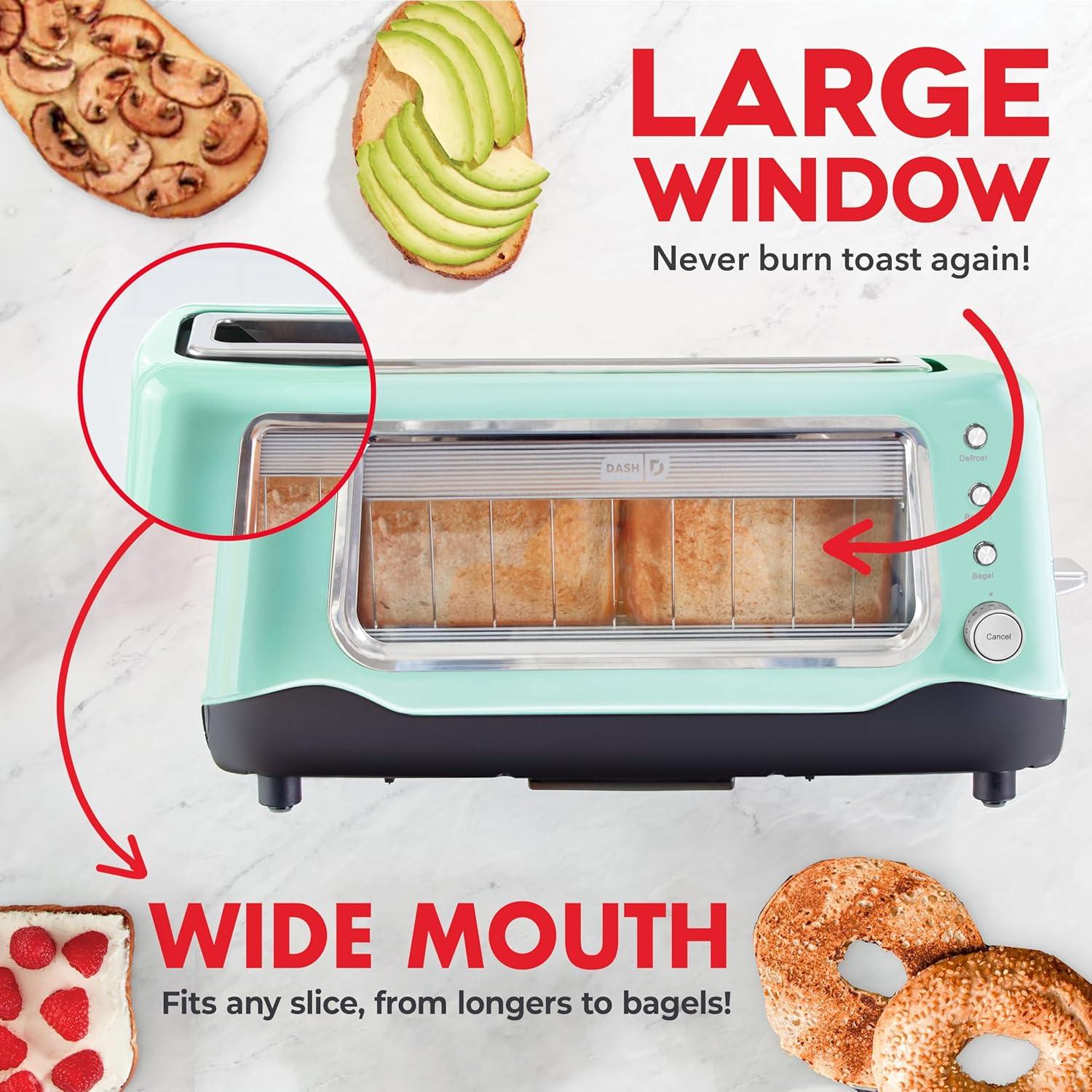 DASH Dash 2 Slice Long Slot Clear View Toaster