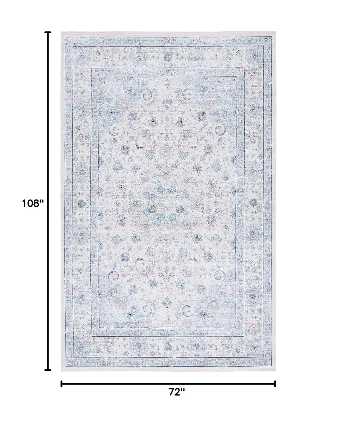 Tucson TSN165 Power Loomed Machine Washable Area Rug - Beige/Green - 6'x9' - Safavieh.