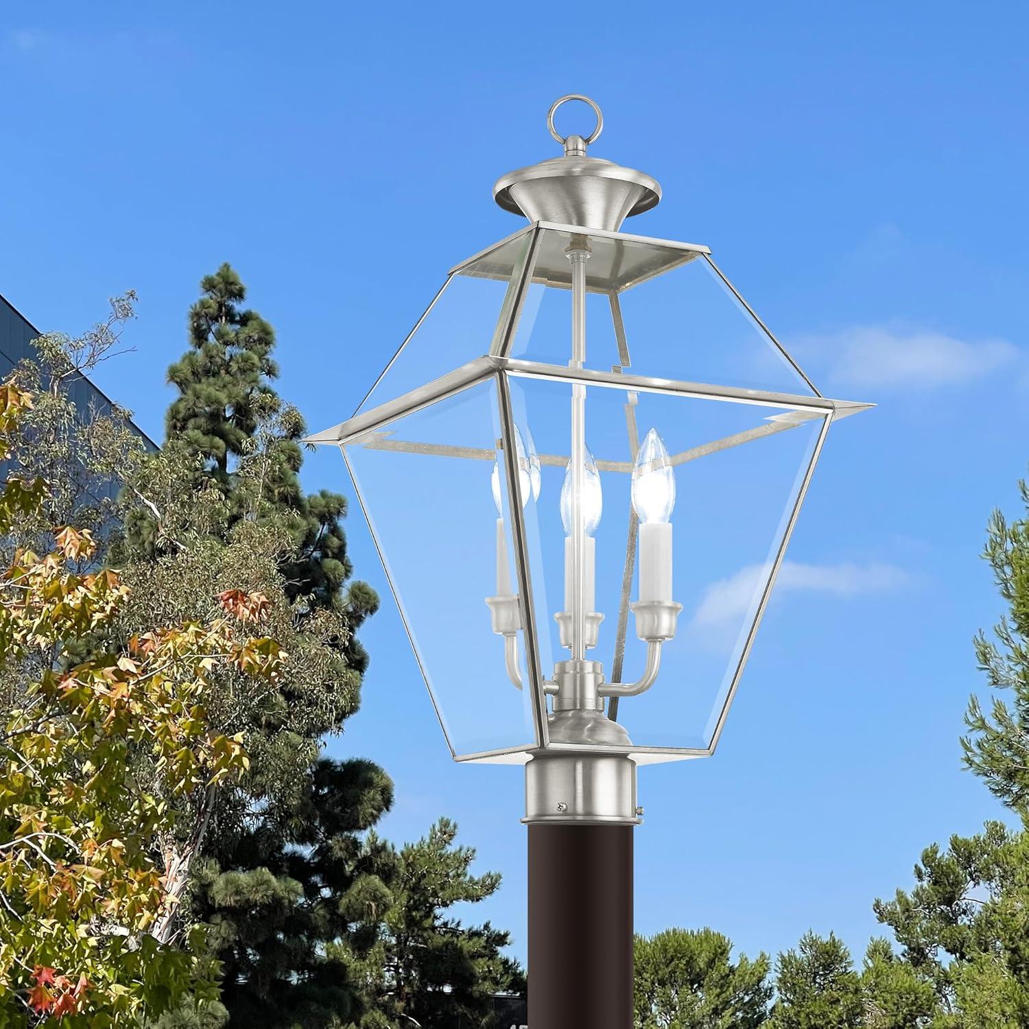 Livex Lighting Westover 3 - Light Post Light in  Brushed Nickel