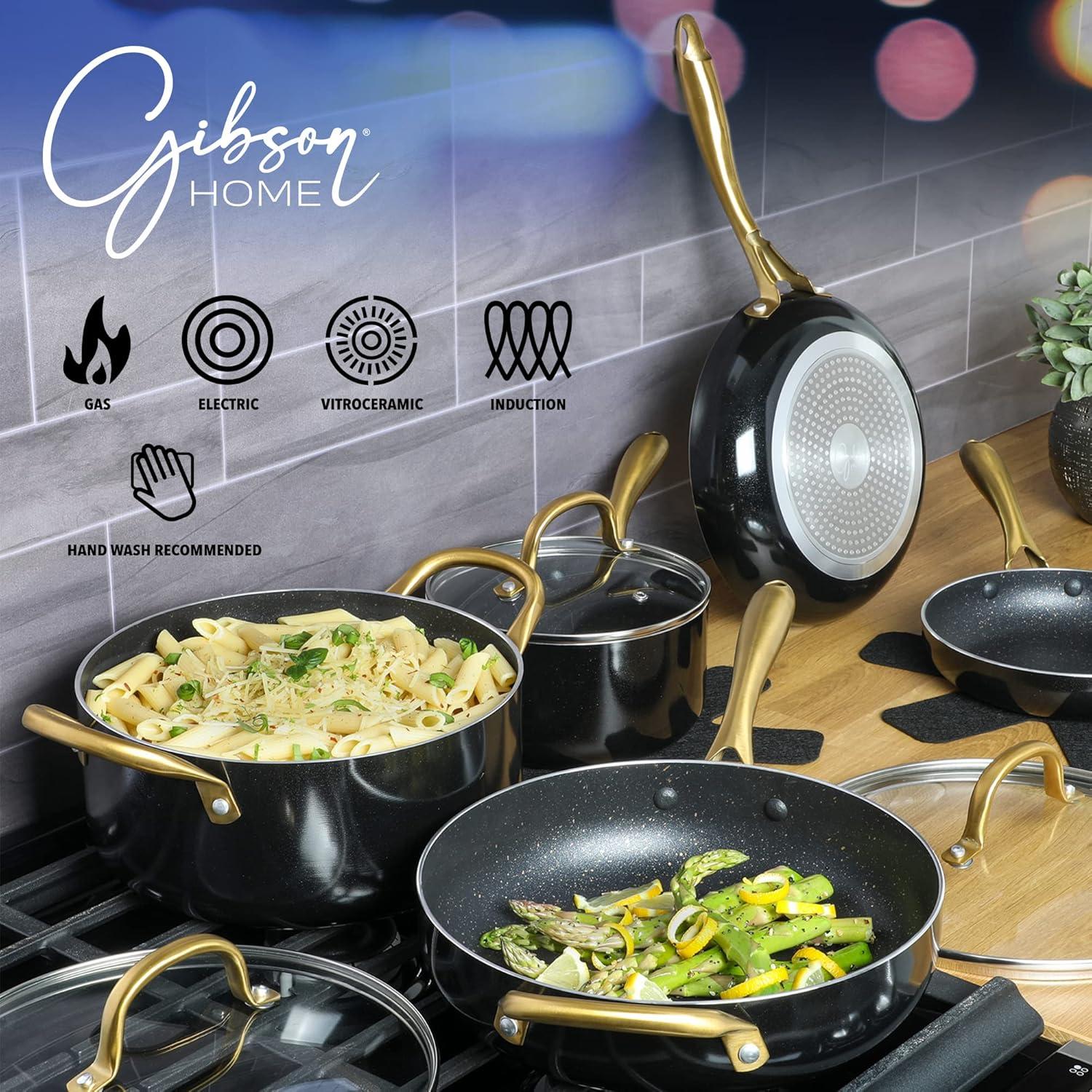 Gibson Home Ellsworth 12 Piece Aluminum Nonstick Cookware Set