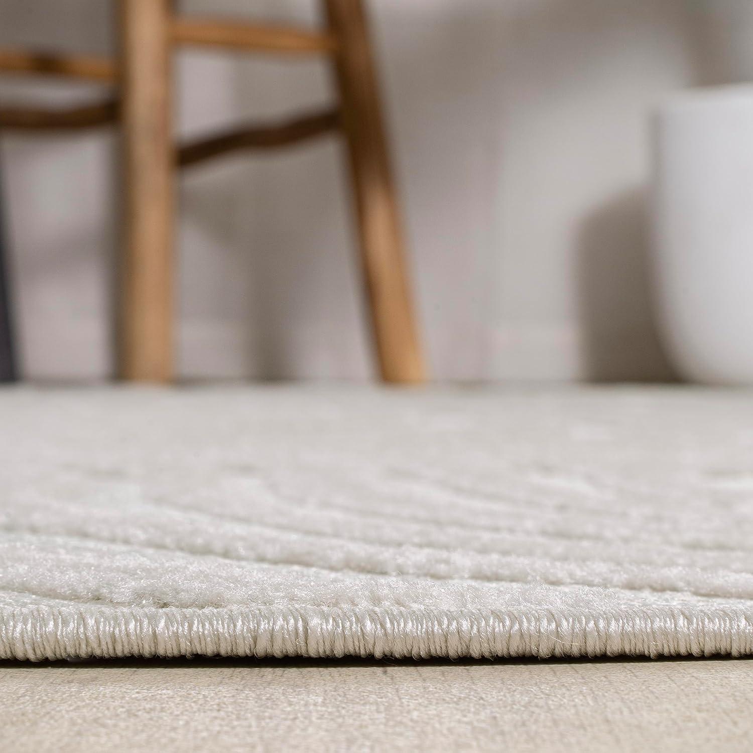 JONATHAN Y Maribo High-Low Abstract Groovy Striped Cream/Ivory 2 ft. x 8 ft. Indoor/Outdoor Runner Rug