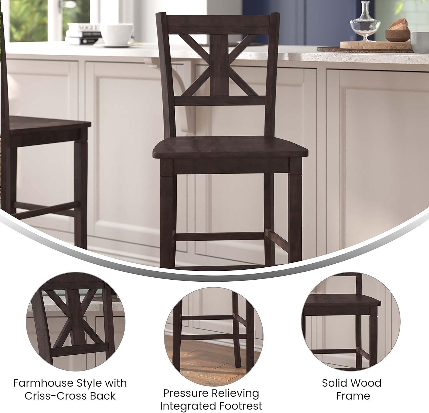 Taylor & Logan Bakersville Solid Wood Counter Stool (Set of 2)