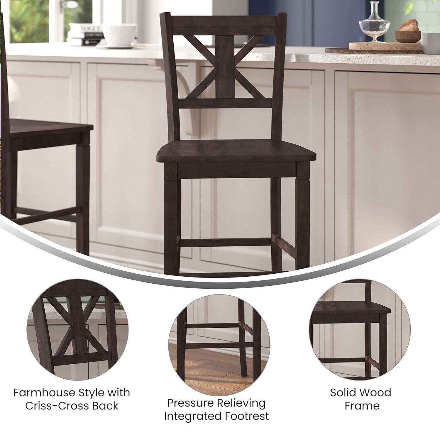 Taylor & Logan Bakersville Solid Wood Counter Stool (Set of 2)