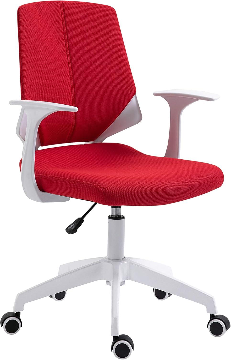 Racing Executive Red Leather Swivel Office Chair with Adjustable Height