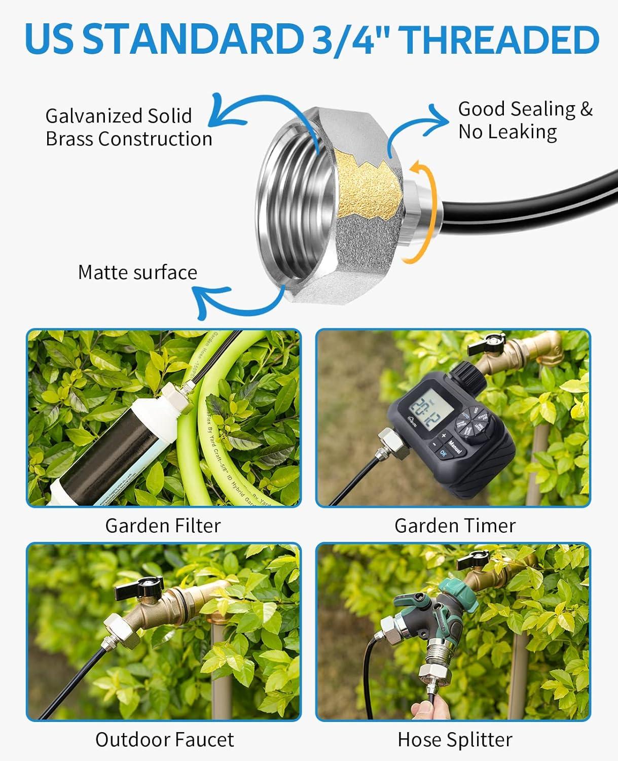 26FT Black Brass Outdoor Patio Misting Kit