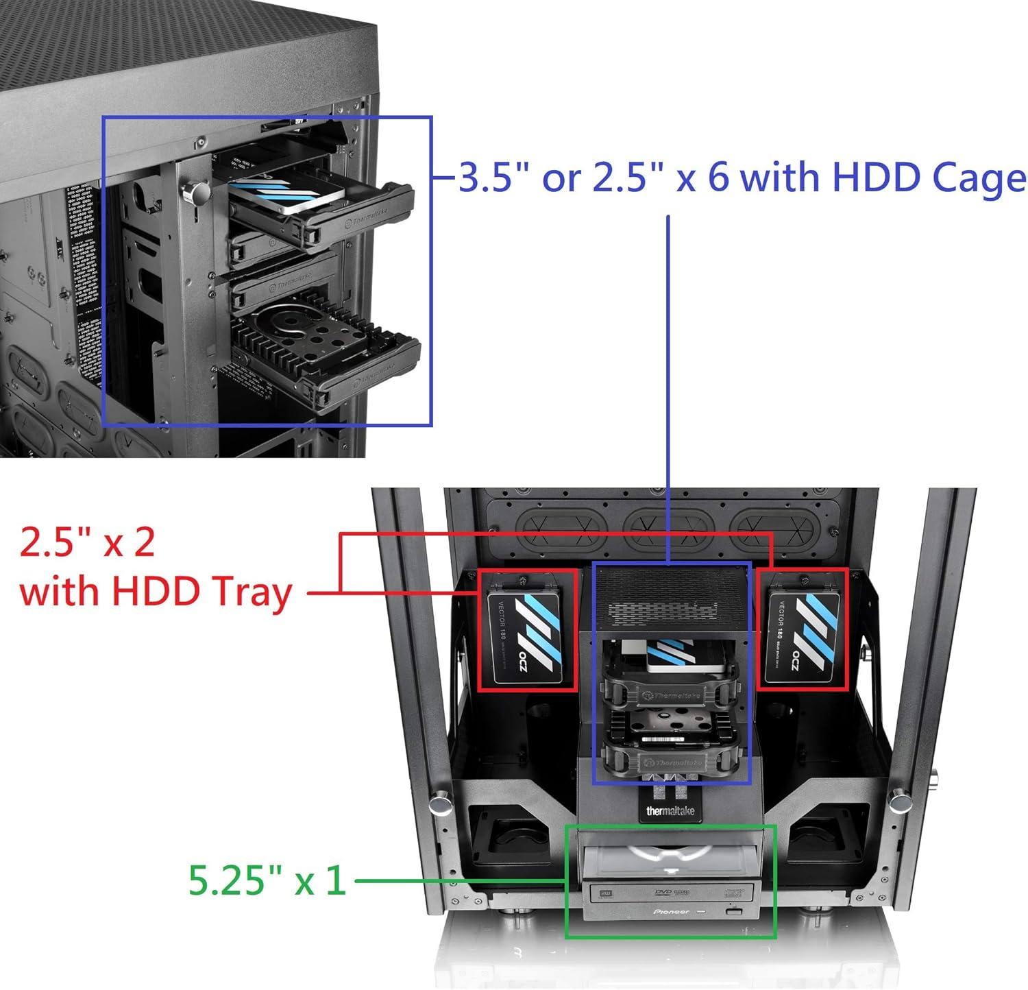 Thermaltake Black Tempered Glass E-ATX Full Tower Gaming Case