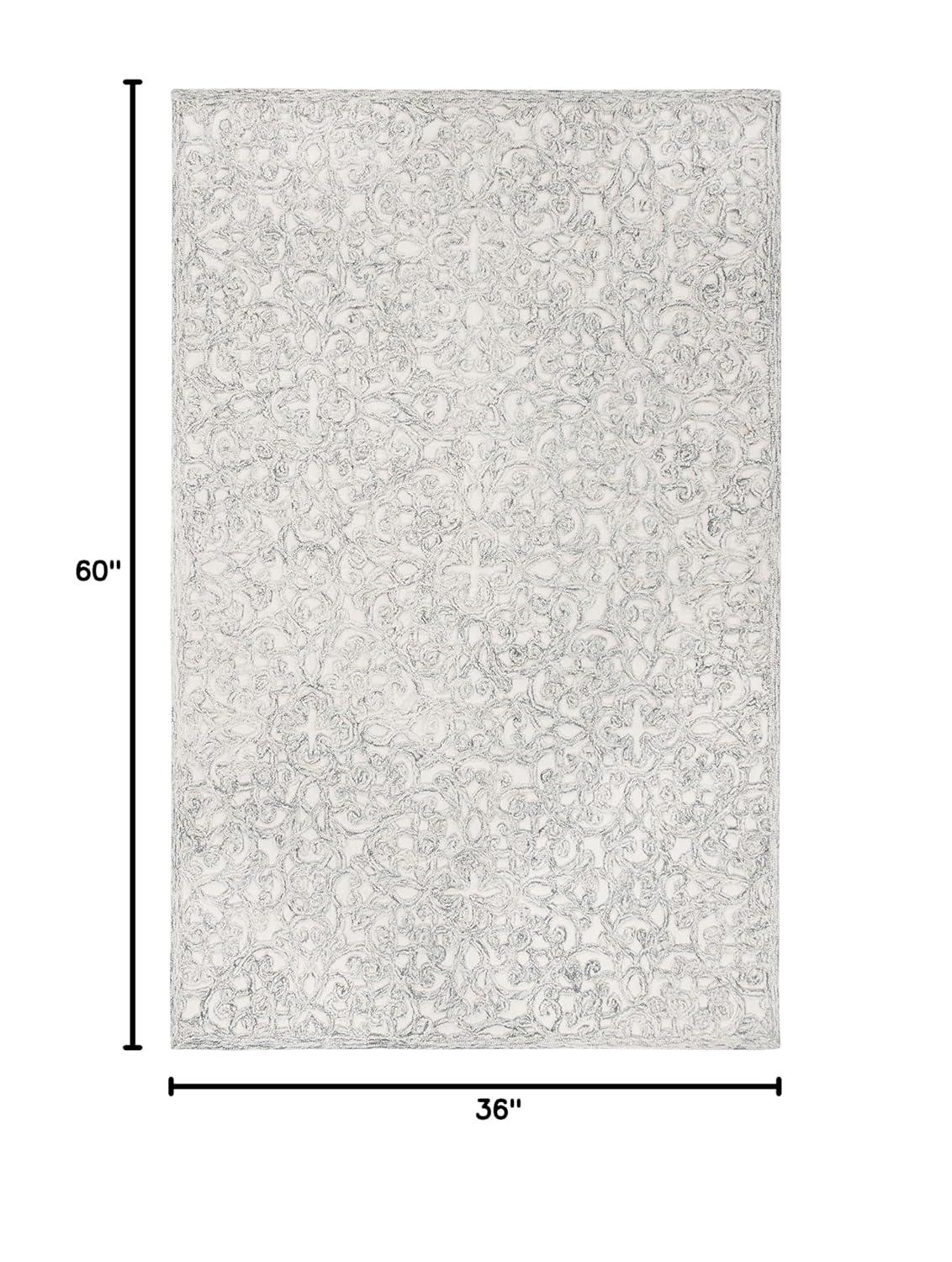 Trace TRC103 Hand Tufted Indoor Accent Rug - Charcoal/Ivory - 3'x5' - Safavieh
