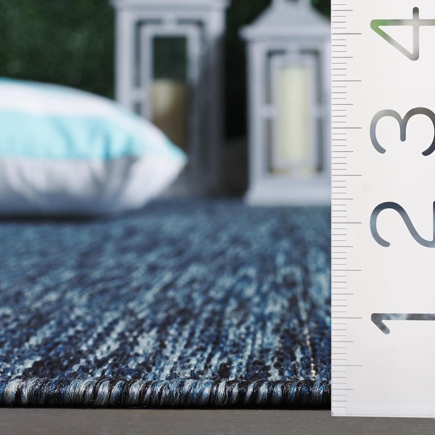 Beach House BHS260 Machine Made Loomed Area Rug - Navy - 6'-7" X 6'-7"  Square - Safavieh