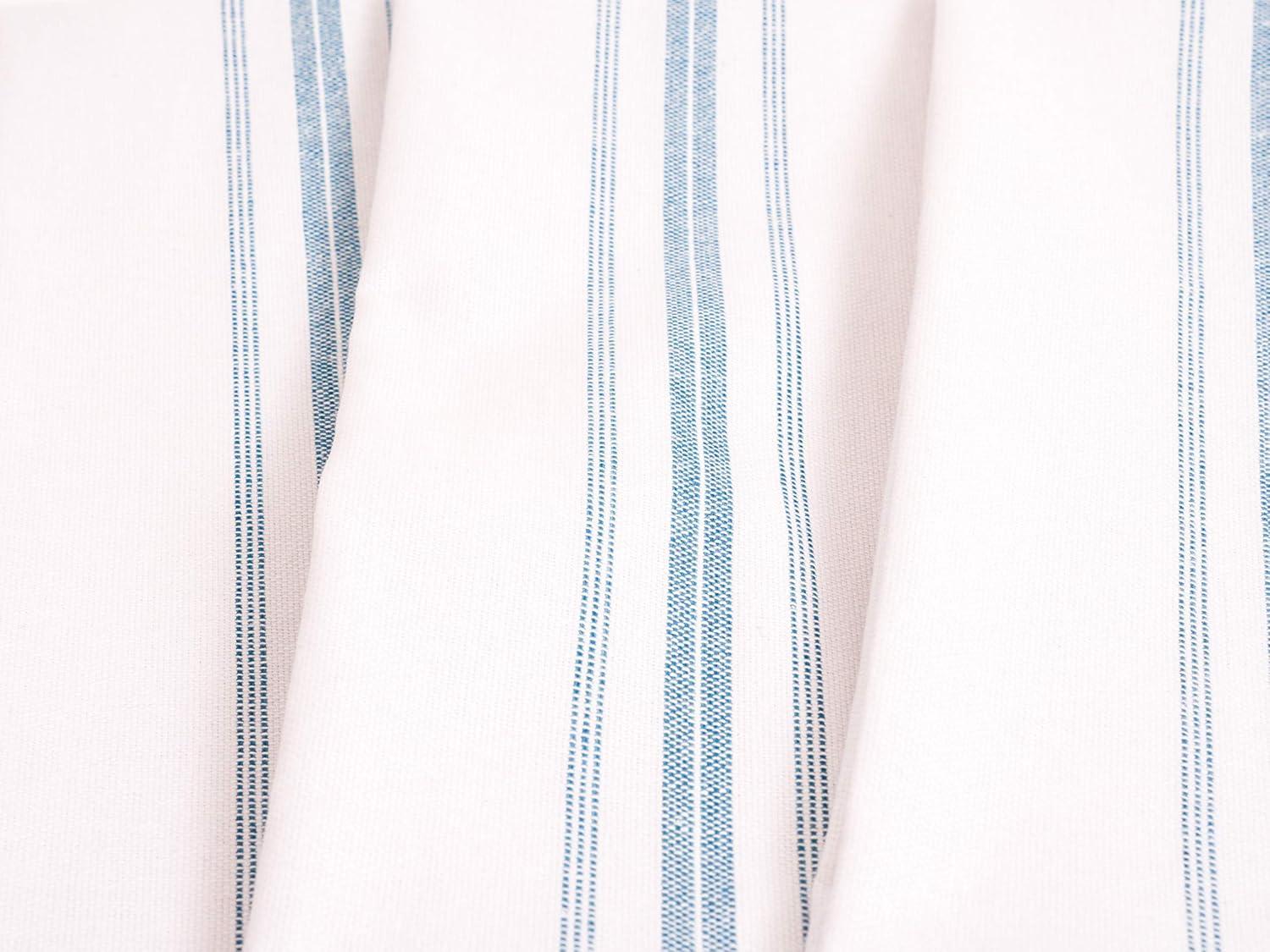 KAF Home Farmhouse Stripe Set Of 12 Kitchen Towels - 15" x 25", In Teal