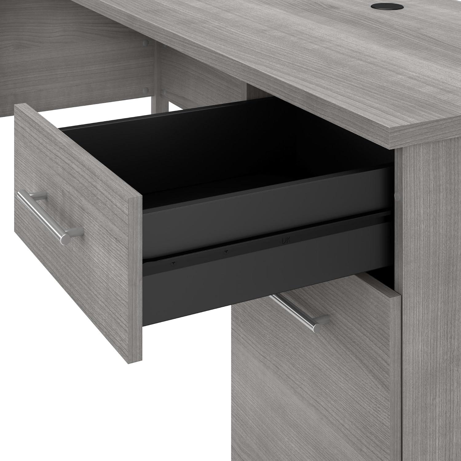Bush Furniture Somerset 72" L Shaped Desk with Storage, Platinum Gray