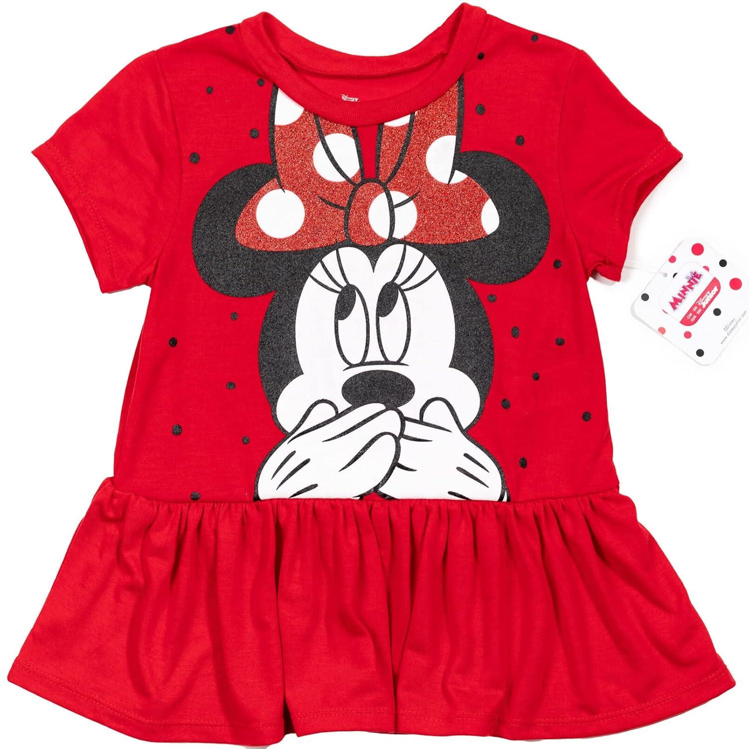 Disney Minnie Mouse Big Girls Graphic T-Shirt & Leggings Red/Black 14-16