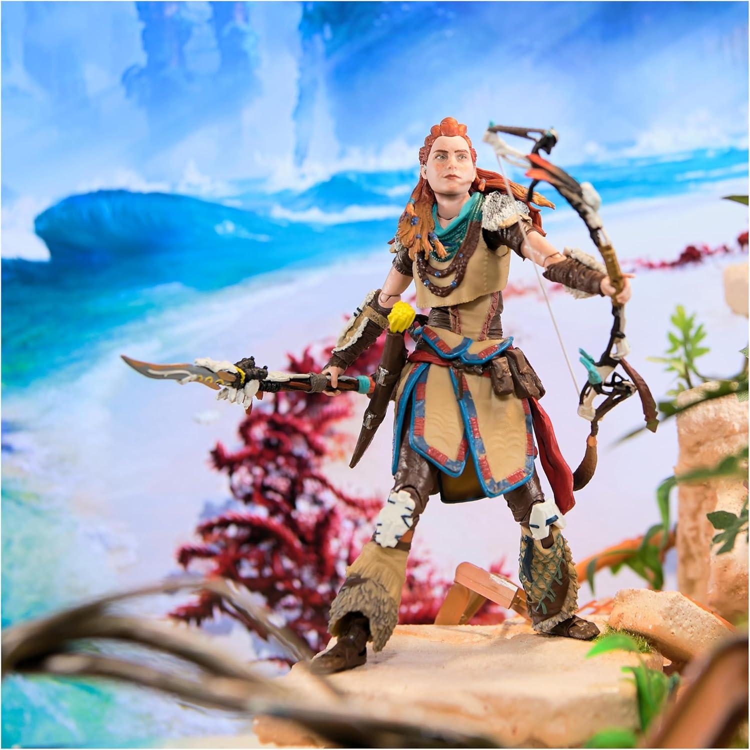 PlayStation Horizon Forbidden West, Deluxe 6” Aloy Action Figure with 15 Accessories, 17+