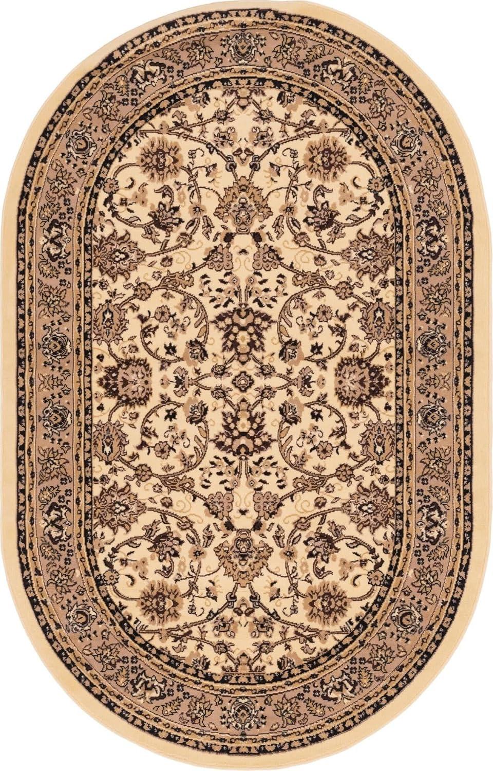 Unique Loom 5' 0 x 8' 0 Sialk Hill Washington Ivory Area Rug