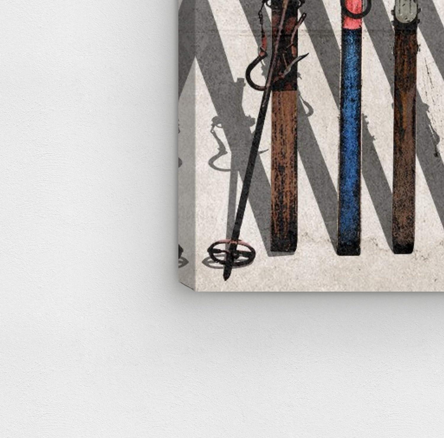 Art Remedy " Sports And Teams Vintage Skis, Modern & Contemporary Brown " by Oliver Gal