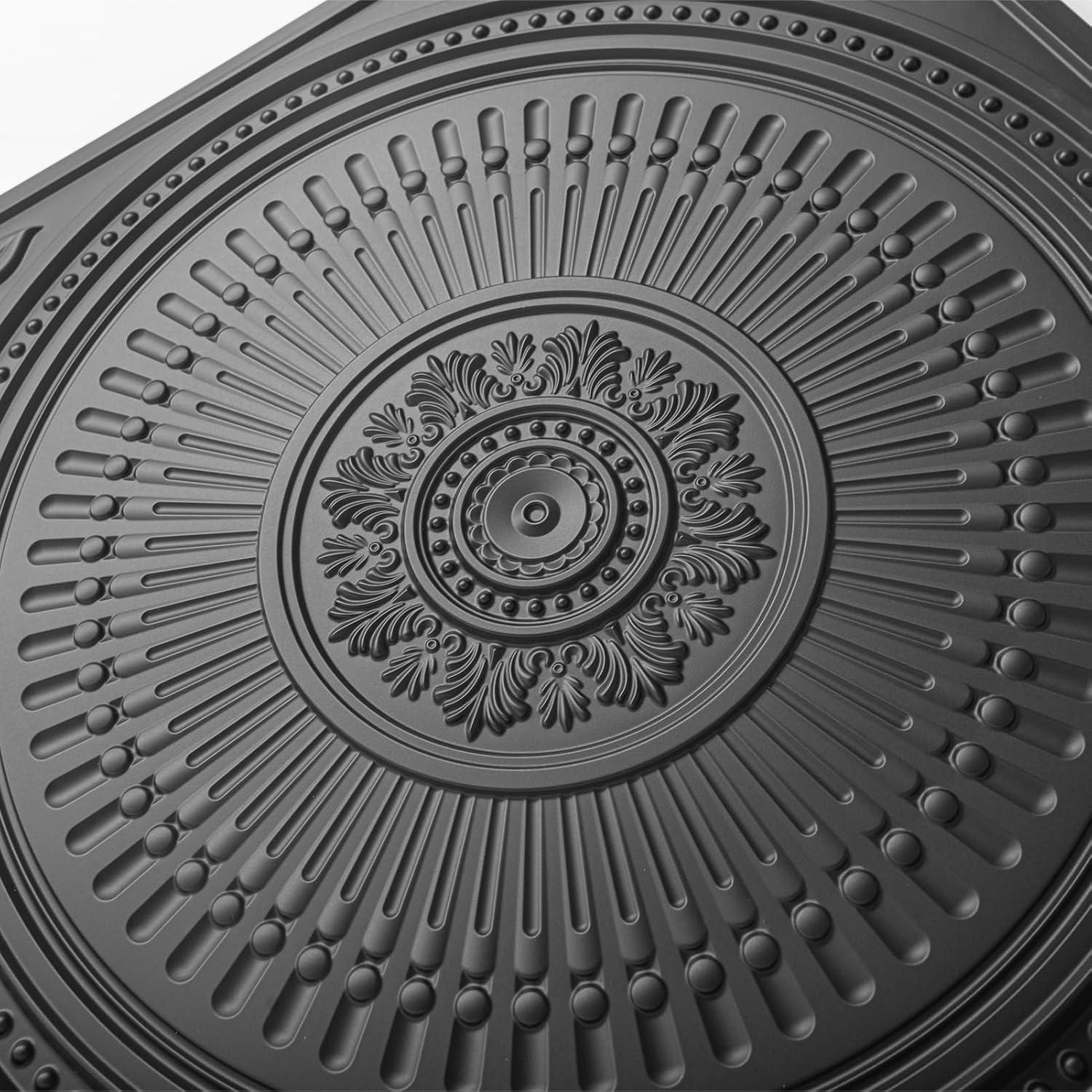 Art3d 12-Pack Drop Ceiling Tiles 2x2 FT, Decorative Easy Install PVC Ceiling Panels for Interior Kitchen Bathroom Basement, 24x24 Inch, Black