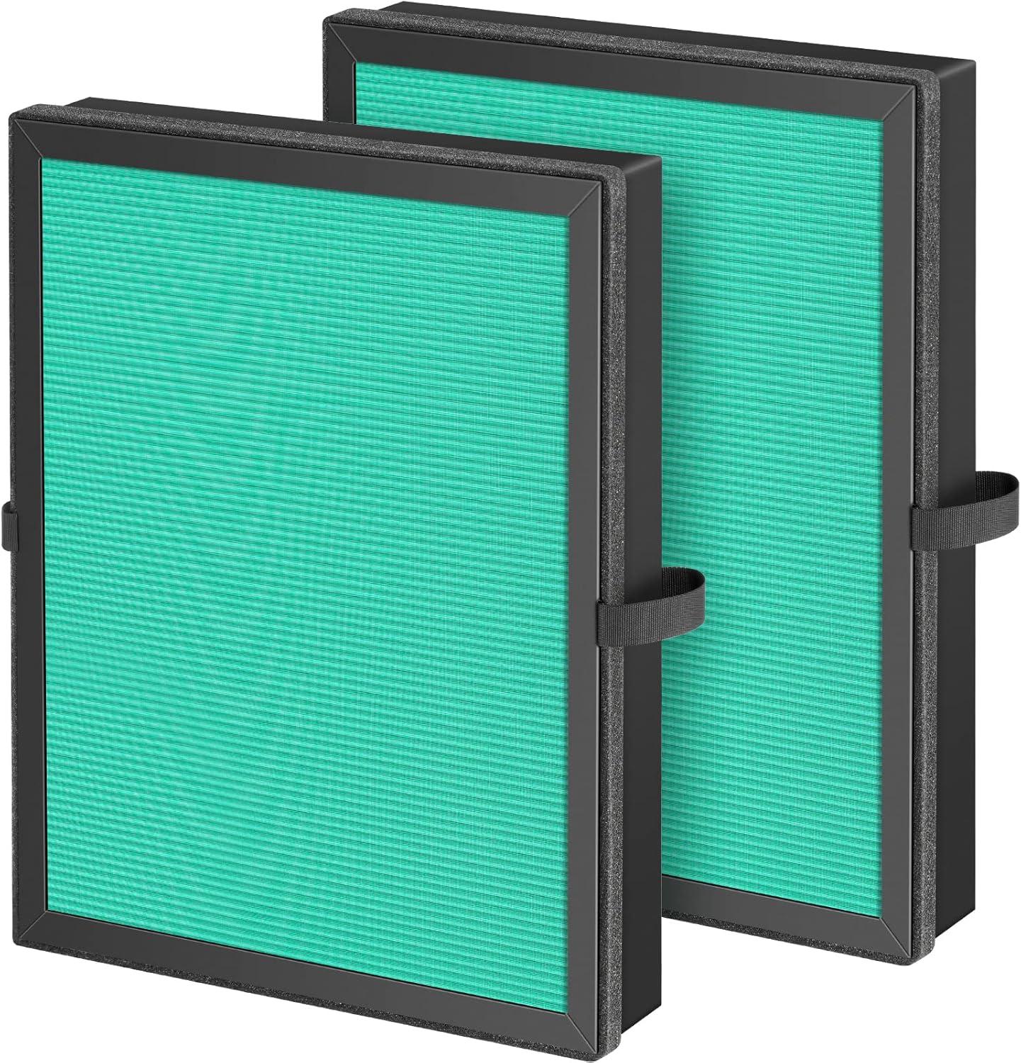 MK04 Replacement Filter, 2 Pack Compatible with MK04 MG04JH Air Purifier, Air Filter H13 True HEPA Filter for Dust, Pet Dander, Smoke for Bedroom, Home, Office (Green)