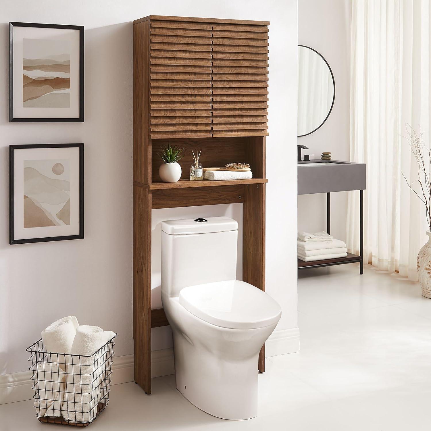 Modway Render Over The Toilet Bathroom Storage Cabinet