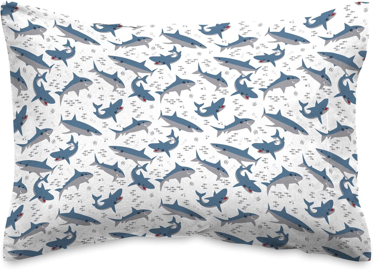 Dream Factory Multi-Color Sharks Polyester, Microfiber Sheet Sets, Twin, (4 Pieces ), Child