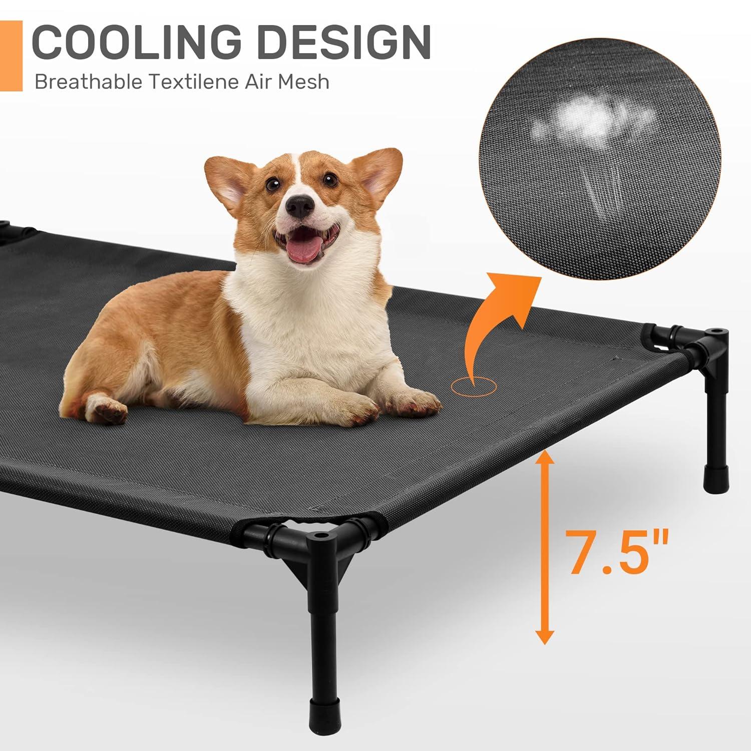 Tucker Murphy Pet™ Elevated Dog Bed With Canopy, Outdoor Dog Cot With Removable Canopy Shade Tent, Raised Pet Cot